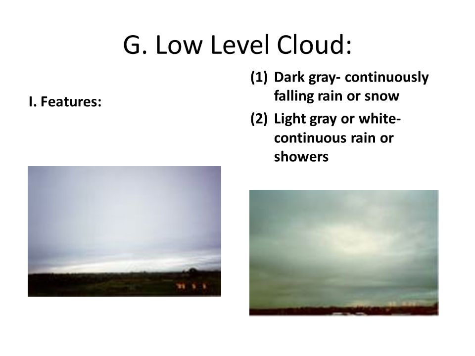 G. Low Level Cloud: I.