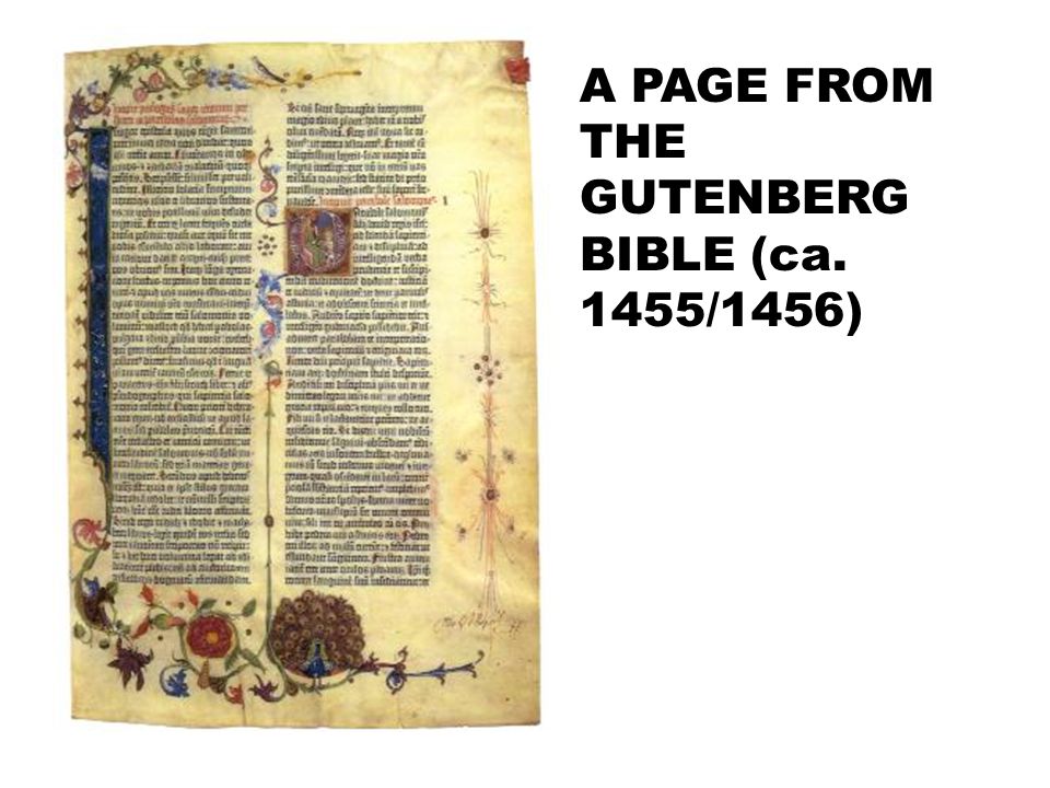 A PAGE FROM THE GUTENBERG BIBLE (ca. 1455/1456)