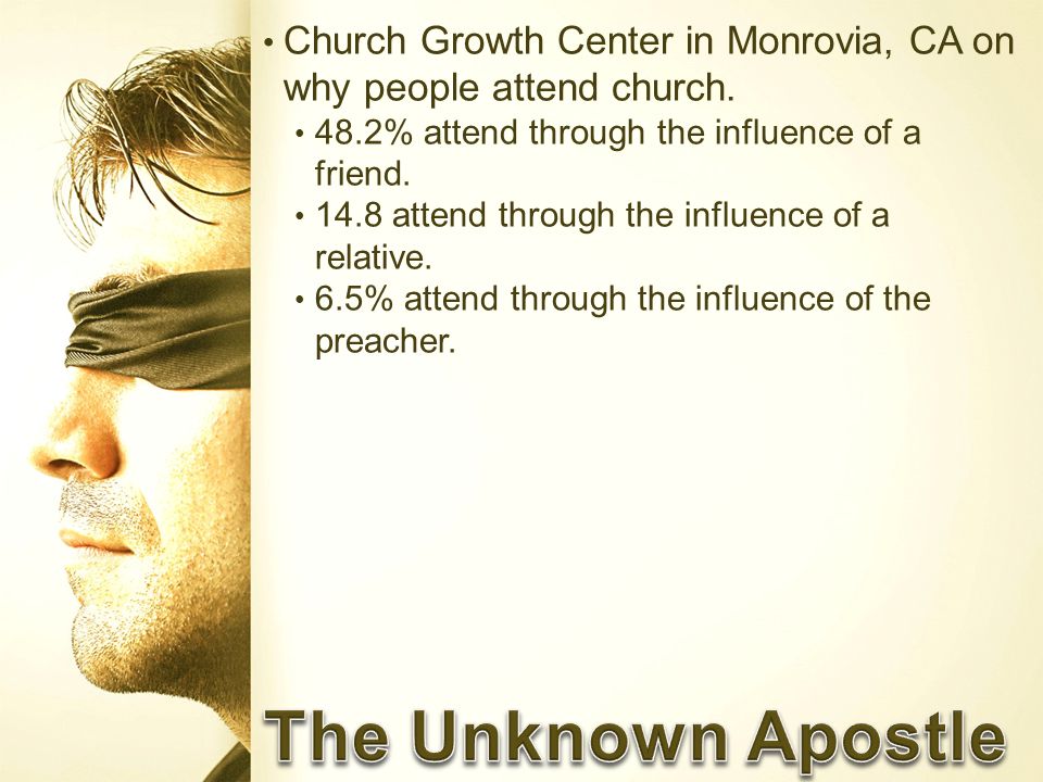 Church Growth Center in Monrovia, CA on why people attend church.
