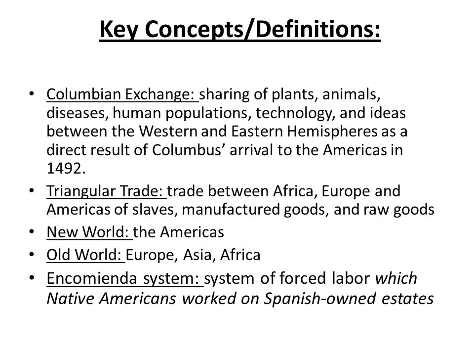 a review of the columbian exchange a review of the columbian exchange