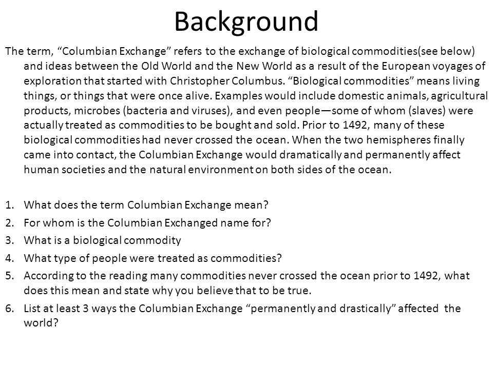 dbq essay on the columbian exchange Damali hicks 2011-2012 - writing lessons - essay & grammar columbian exchange dbqpdf columbian exchange dbqpdf map analysis worksheet previewing page 1 of 6. dbq essay on the columbian exchange Damali hicks 2011-2012 - writing lessons - essay & grammar columbian exchange dbqpdf columbian exchange dbqpdf map analysis worksheet previewing page 1 of 6.