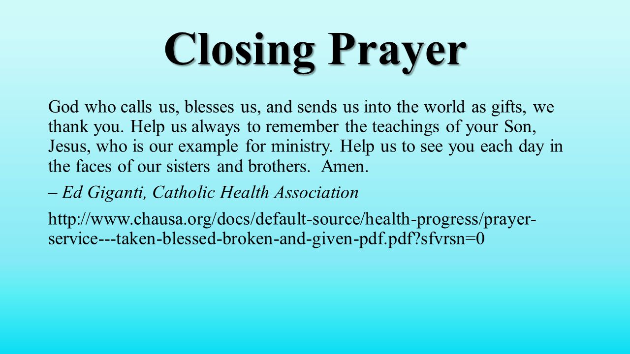 closing prayer closing prayer