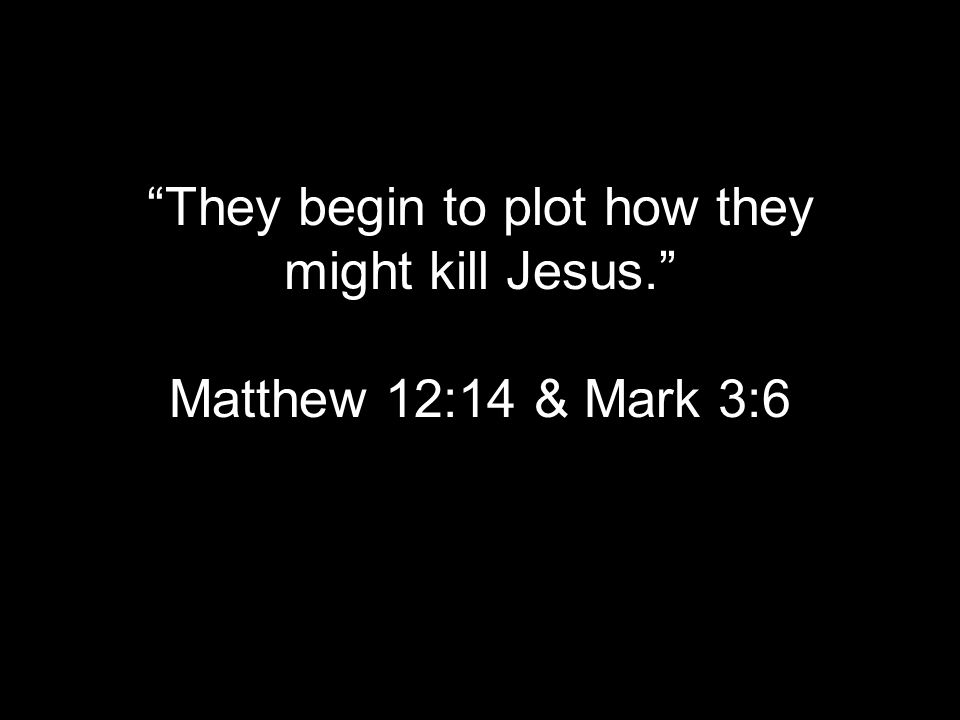 They begin to plot how they might kill Jesus. Matthew 12:14 & Mark 3:6