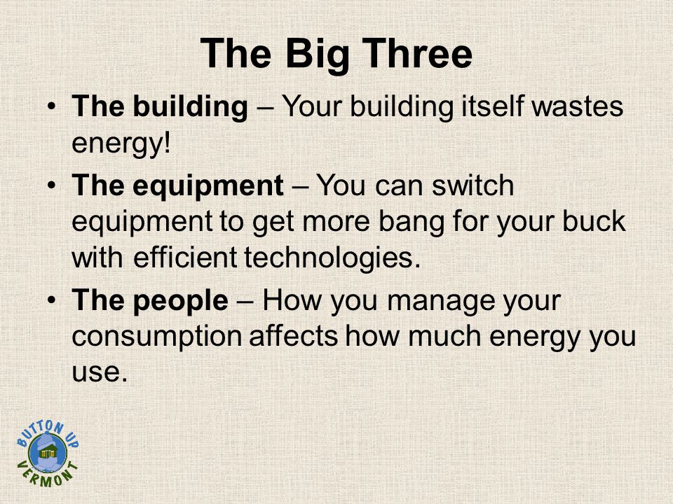 The building – Your building itself wastes energy.