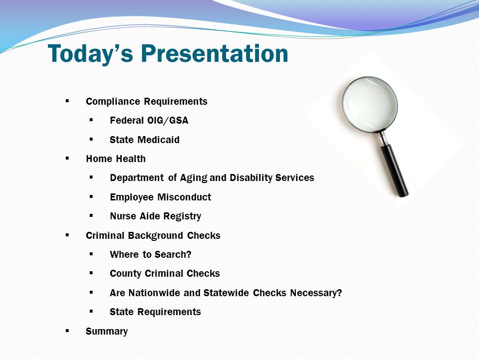 today s presentation compliance