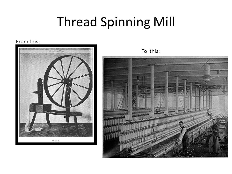 Thread Spinning Mill From this: To this: