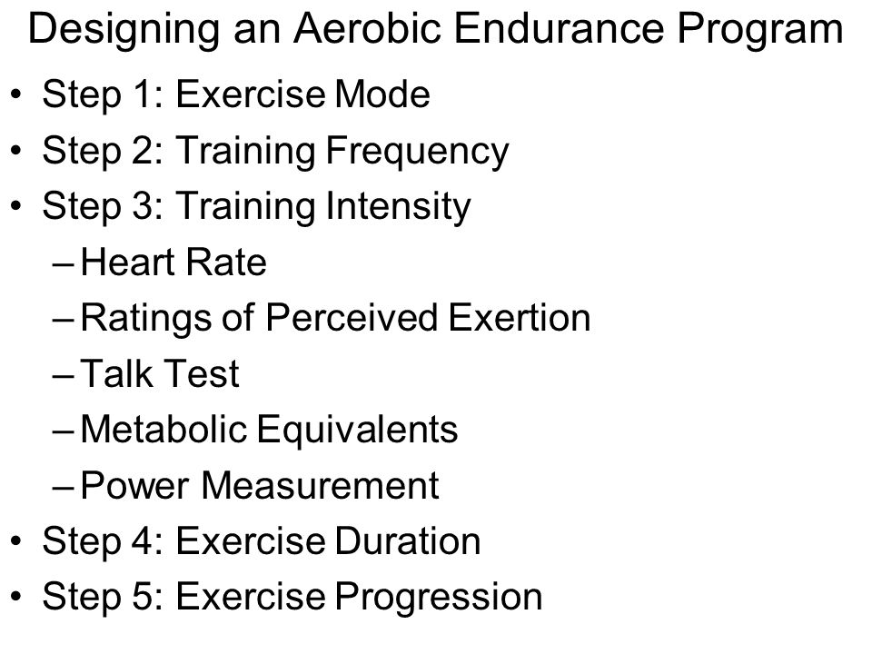 Components Of Aerobic Endurance Training Program