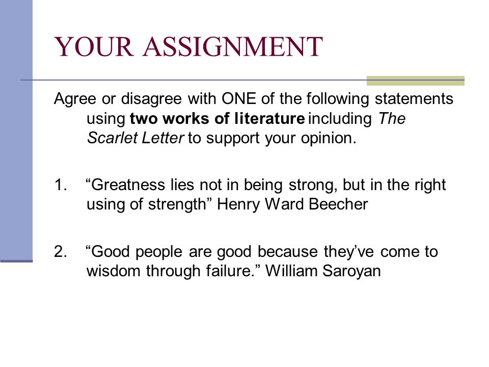 Example thesis statements for the scarlet letter