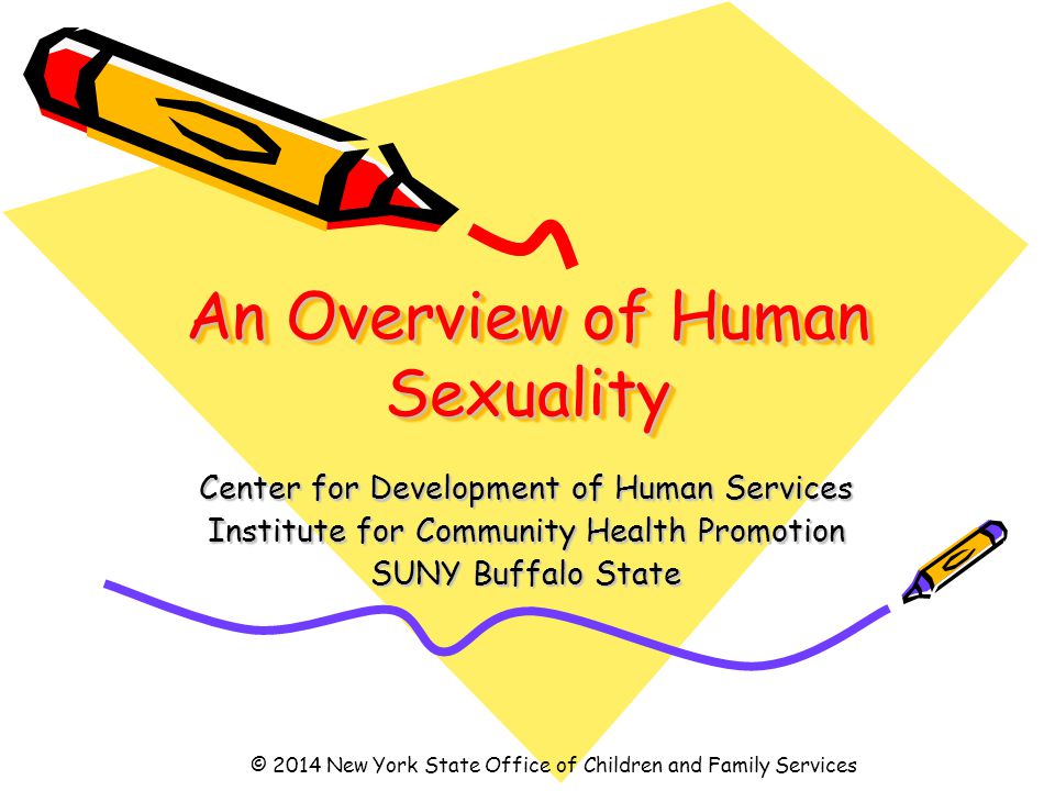 An Overview of Human Sexuality Center for Development of Human Services Institute for Community Health Promotion SUNY Buffalo State © 2014 New York State Office of Children and Family Services