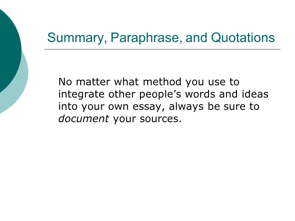 Essay Paraphrasing