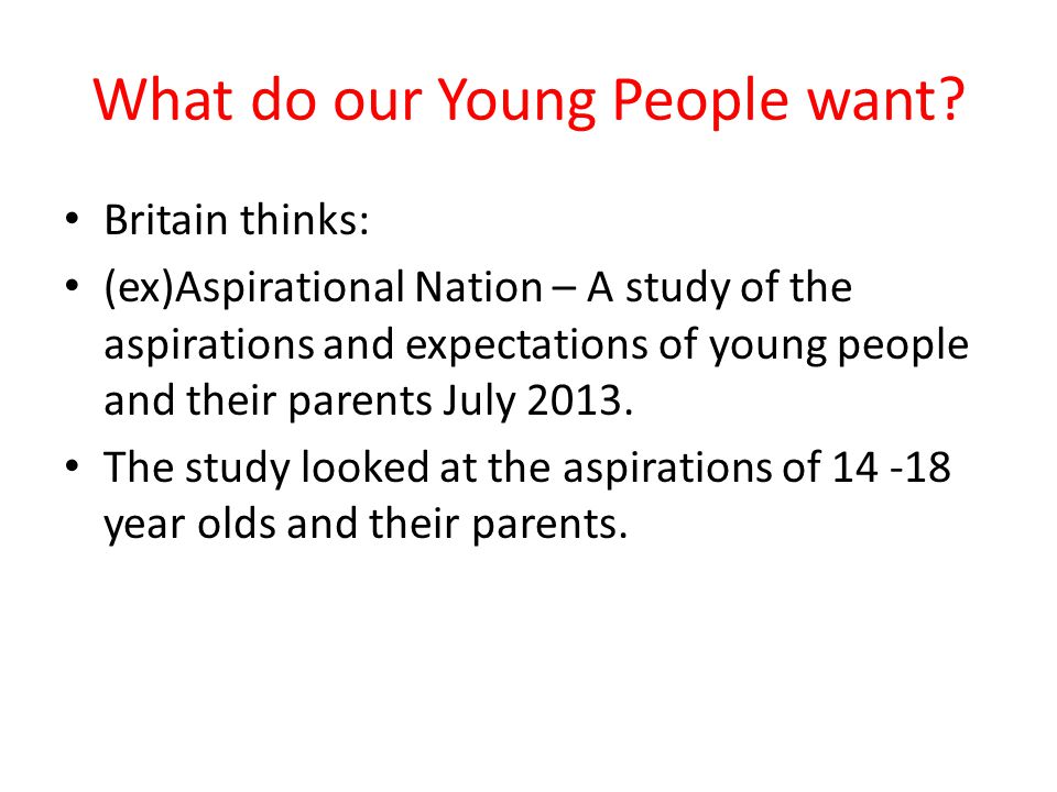 What do our Young People want.
