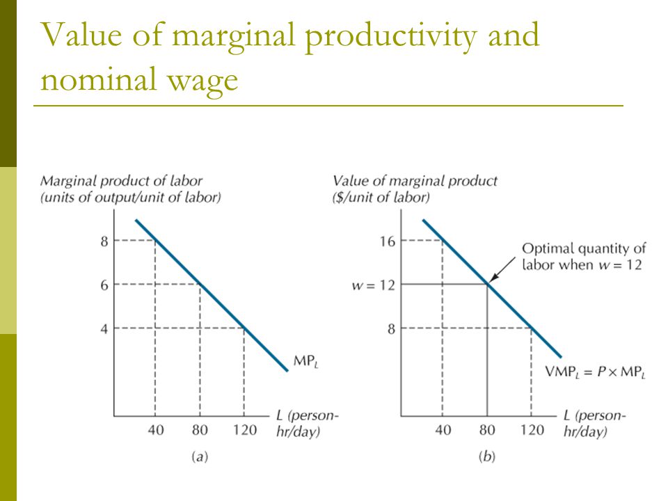 Value of marginal productivity and nominal wage