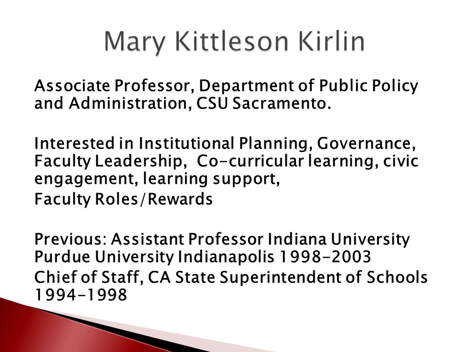 Associate Professor, Department of Public Policy and Administration, CSU Sacramento.