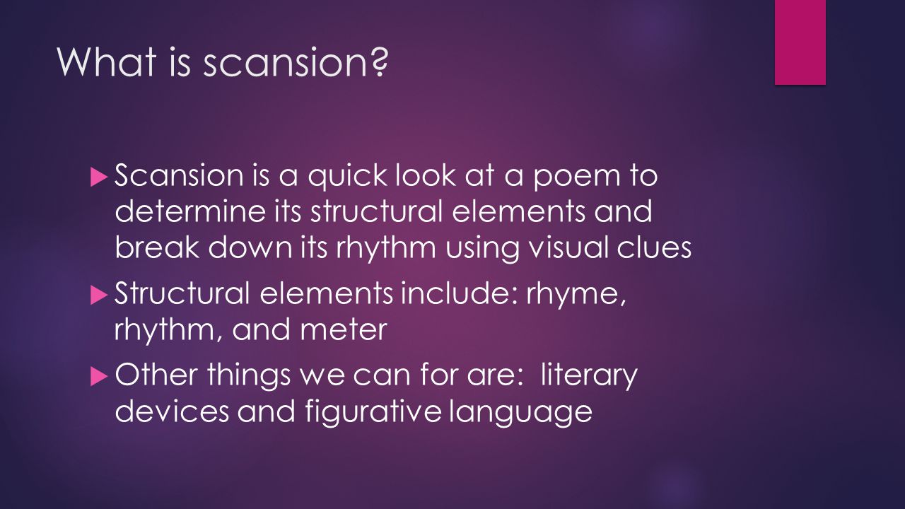 What is scansion.