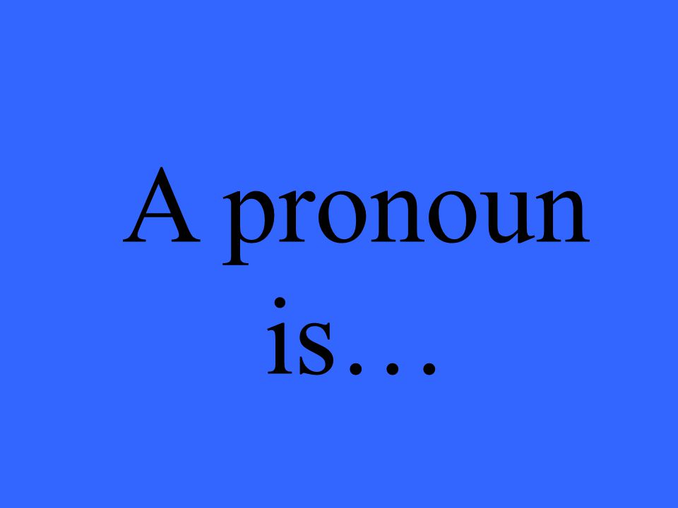 A pronoun is…