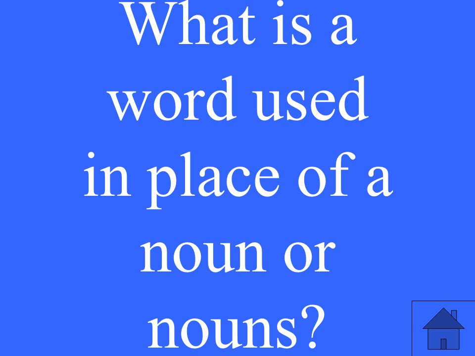 What is a word used in place of a noun or nouns