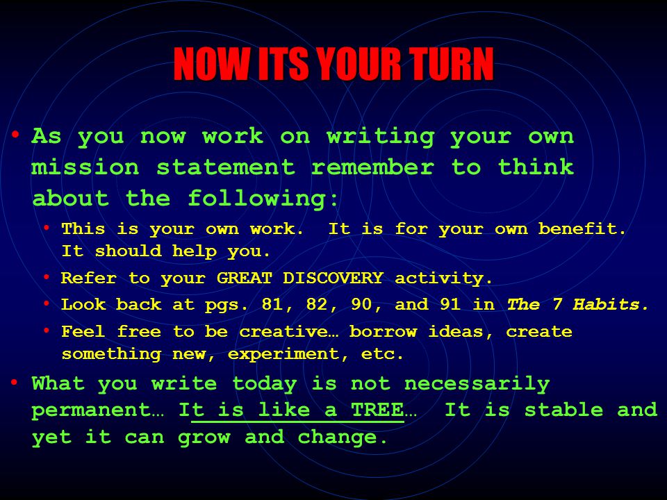 how to write your own mission statement