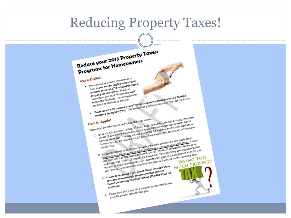 Reducing Property Taxes!