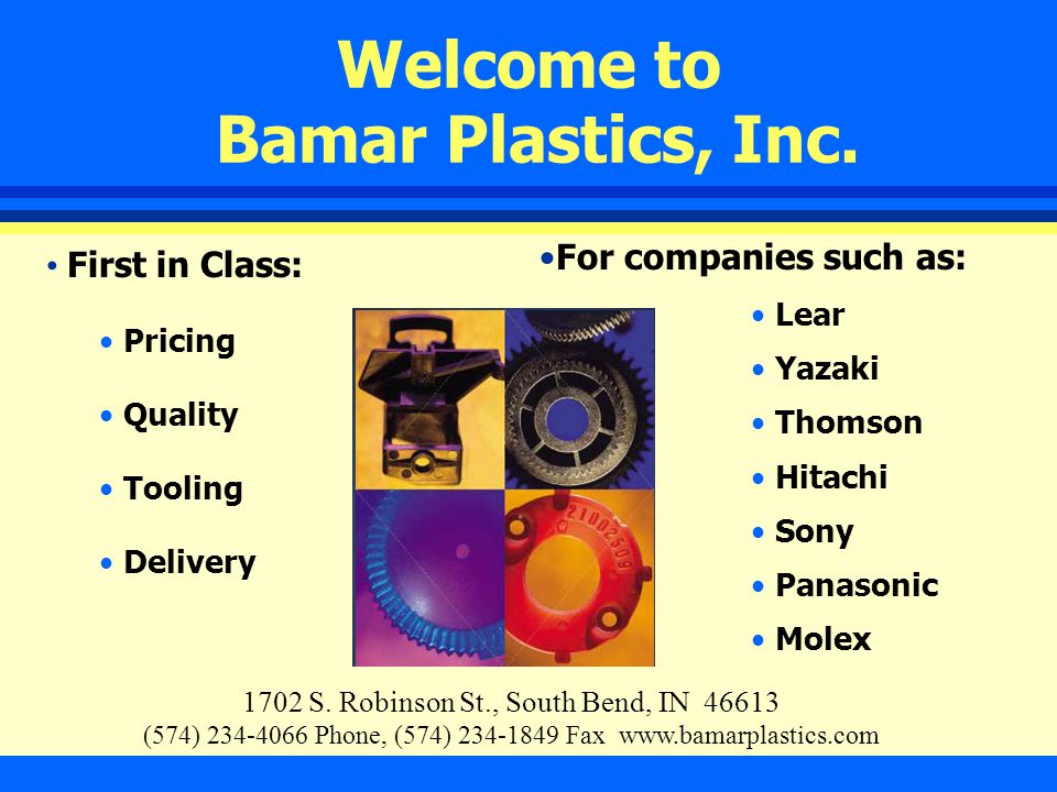 Welcome to Bamar Plastics, Inc S.