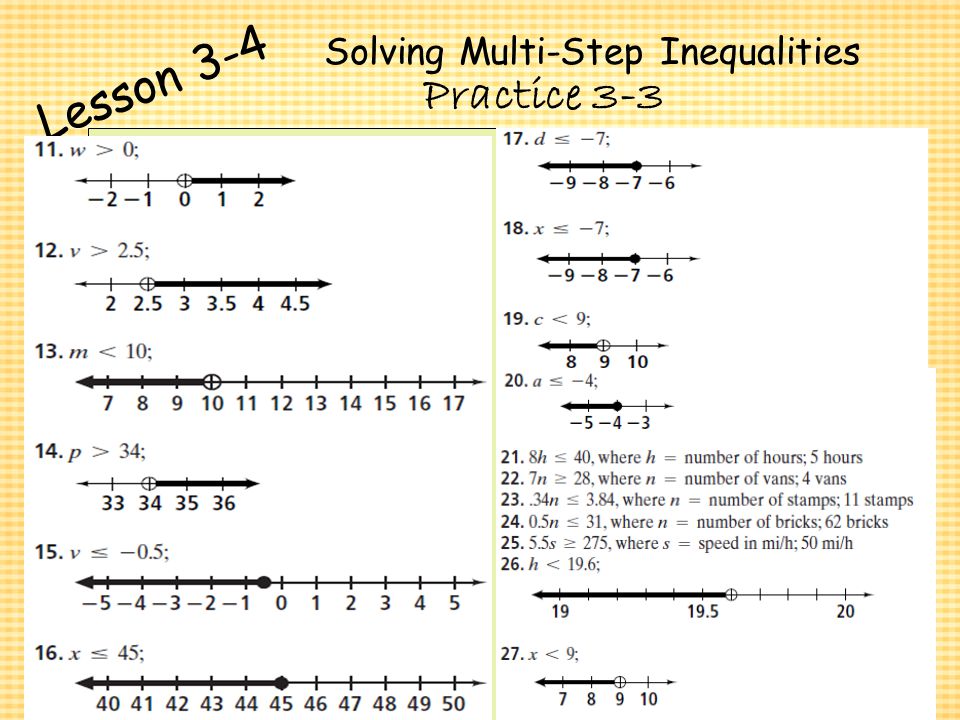 Solving Multi Step Inequalities Worksheet Answers 7 3 Solving Multi Step Inequalities