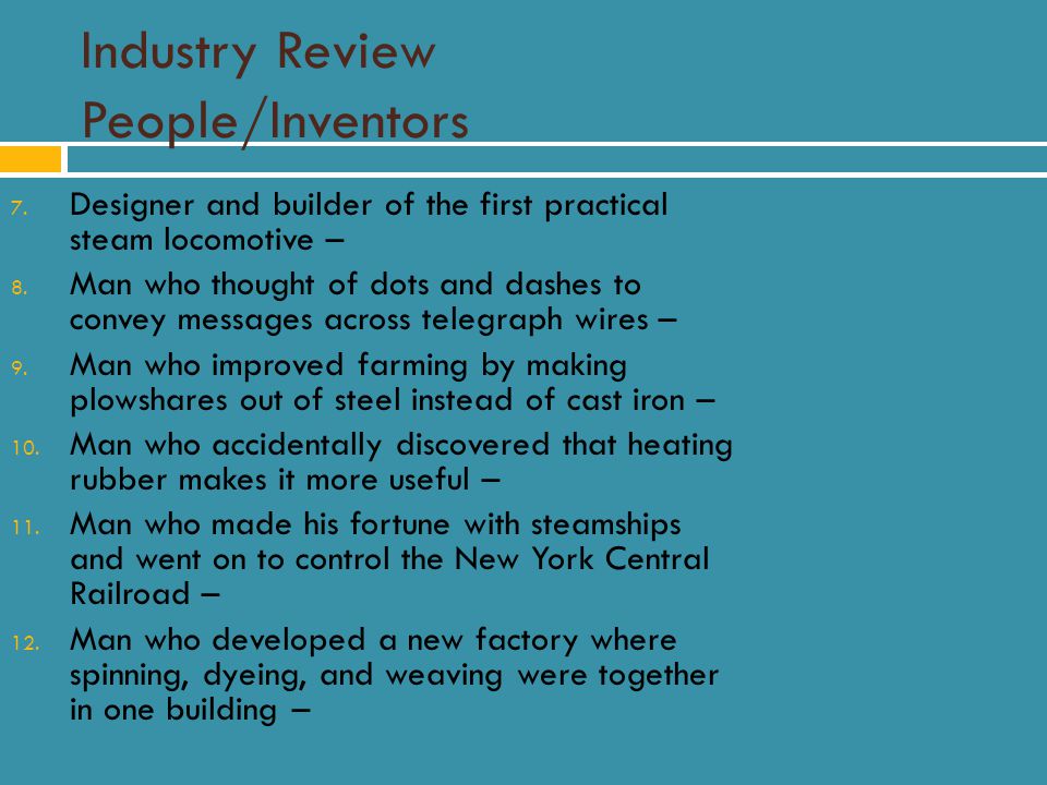 Industry Review People/Inventors 7.
