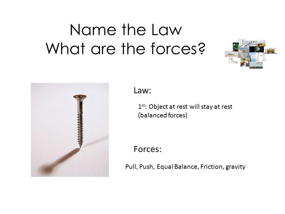 Name the Law What are the forces.