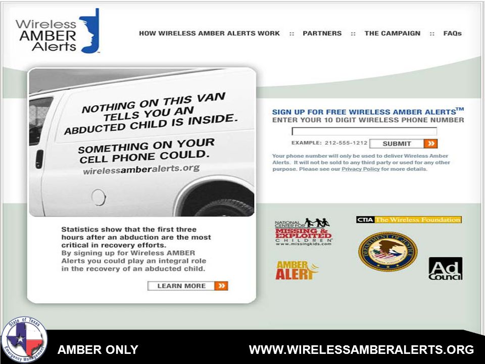 Wirelessamberalerts org