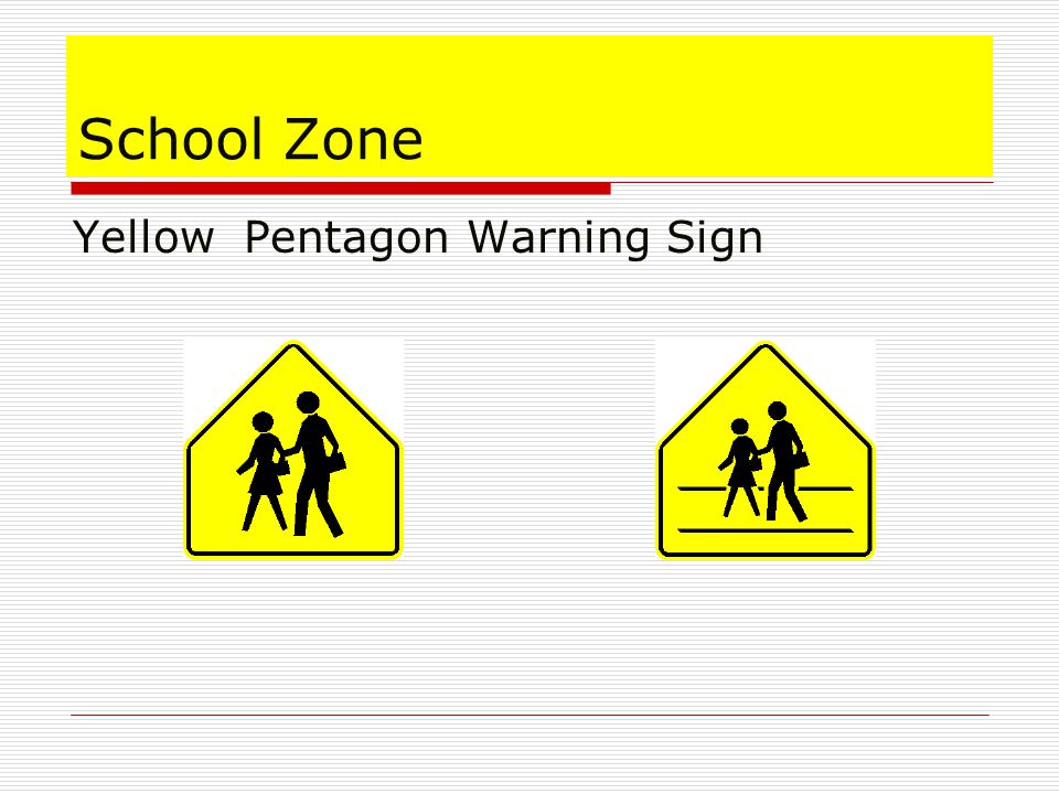 School Zone Yellow Pentagon Warning Sign