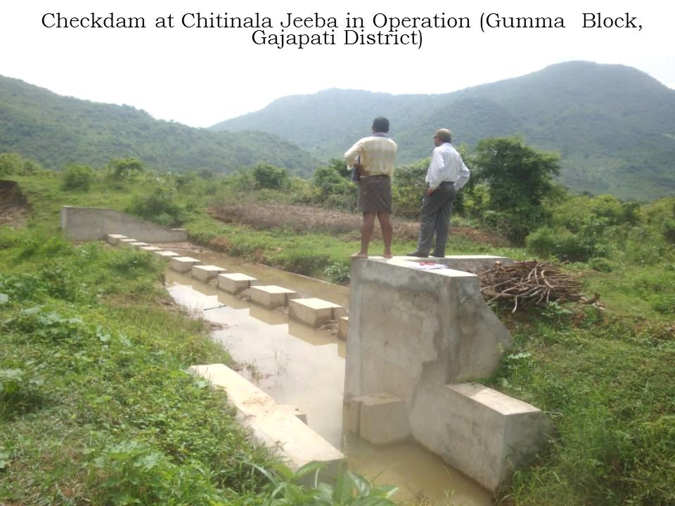 Checkdam at Chitinala Jeeba in Operation (Gumma Block, Gajapati District)