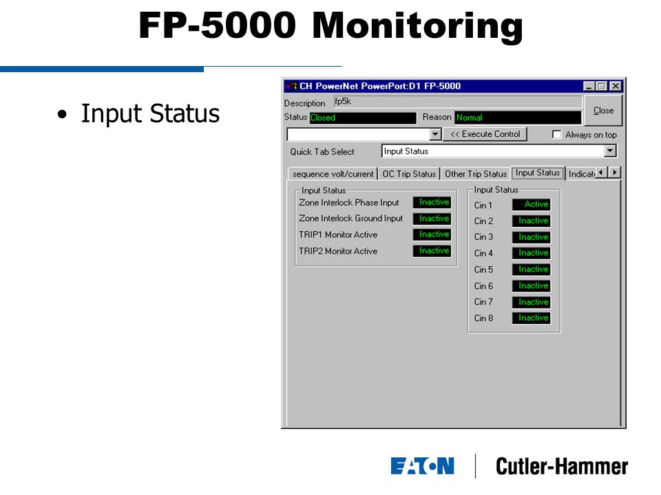 FP-5000 Monitoring Input Status