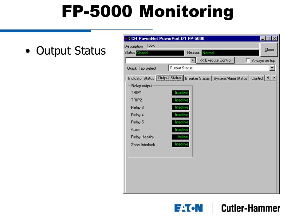 FP-5000 Monitoring Output Status