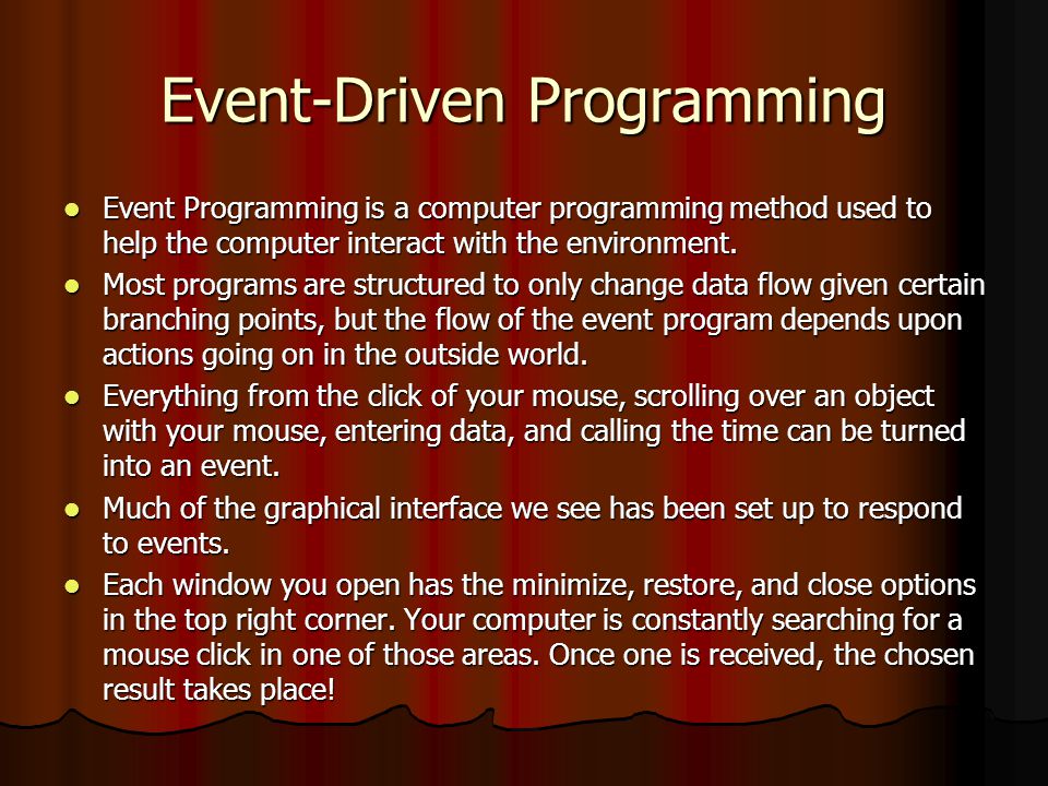 the event program