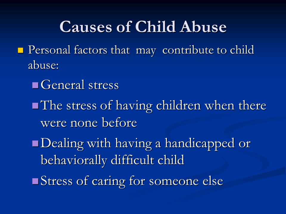 the contributing factors that lead to child abuse There are many issues that may contribute to child abuse, but some factors increase the risk to children and make them more vulnerable to abuse. the contributing factors that lead to child abuse There are many issues that may contribute to child abuse, but some factors increase the risk to children and make them more vulnerable to abuse.