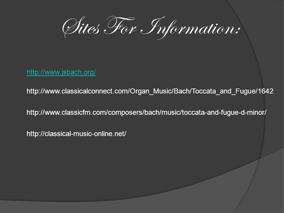 Sites For Information: