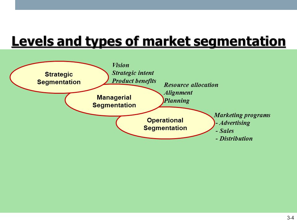 Market segmentation of types Four Types
