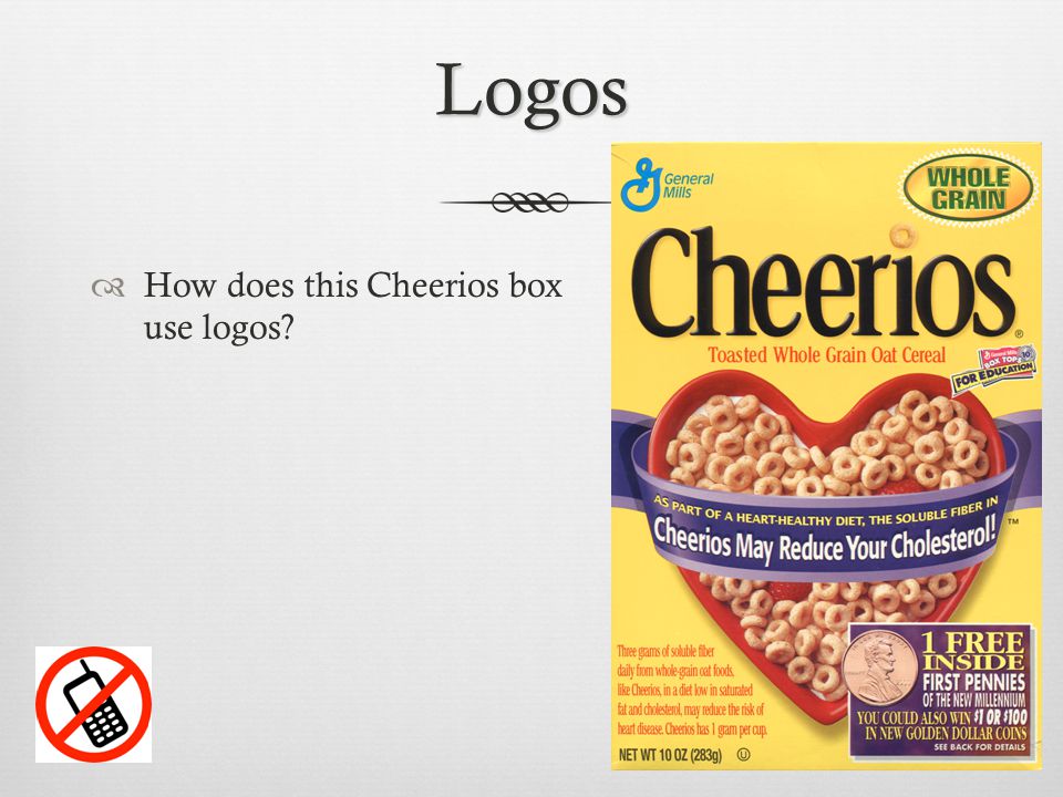 Logos  How does this Cheerios box use logos