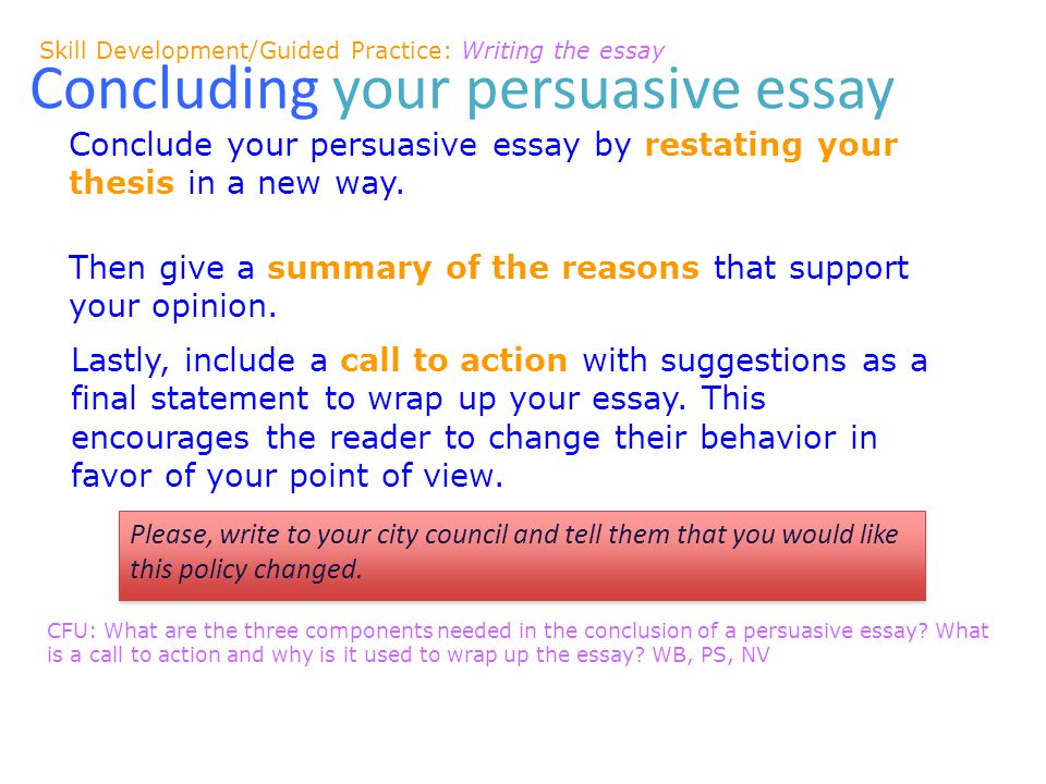 Conclusion For Persuasive Essay