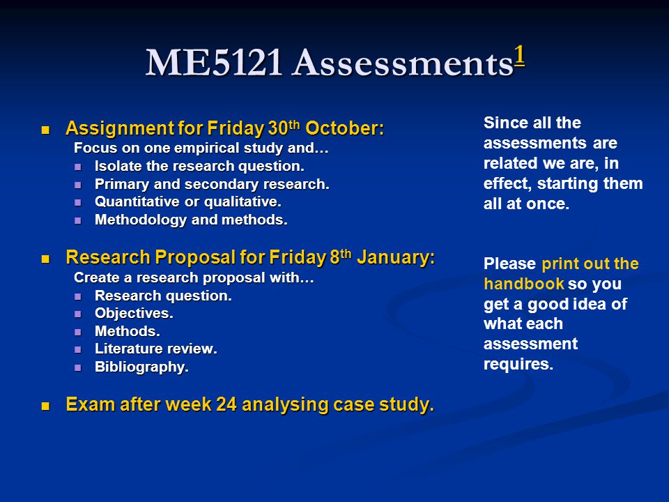 Research Proposal Assignment