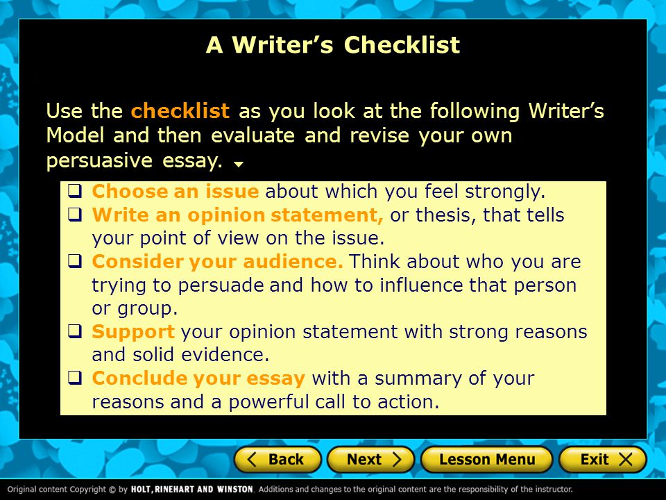 A Persuasive Essay