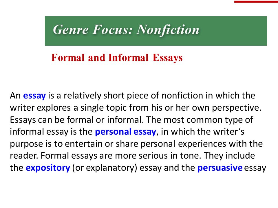 examples of informal essays