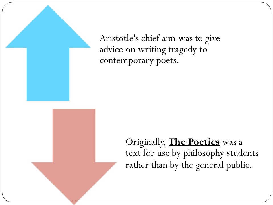 Aristotle s chief aim was to give advice on writing tragedy to contemporary poets.