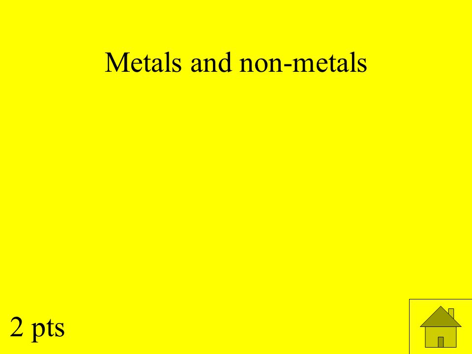Metals and non-metals 2 pts