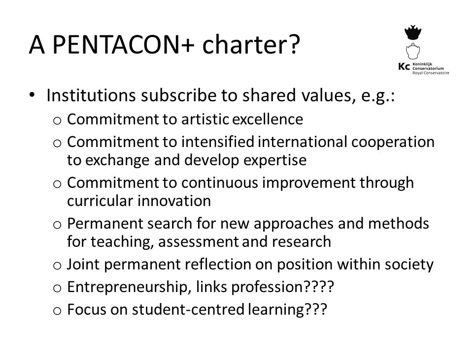 A PENTACON+ charter.