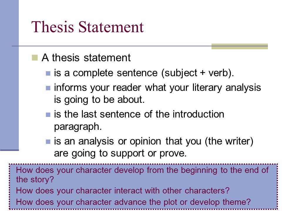 Thesis Subject