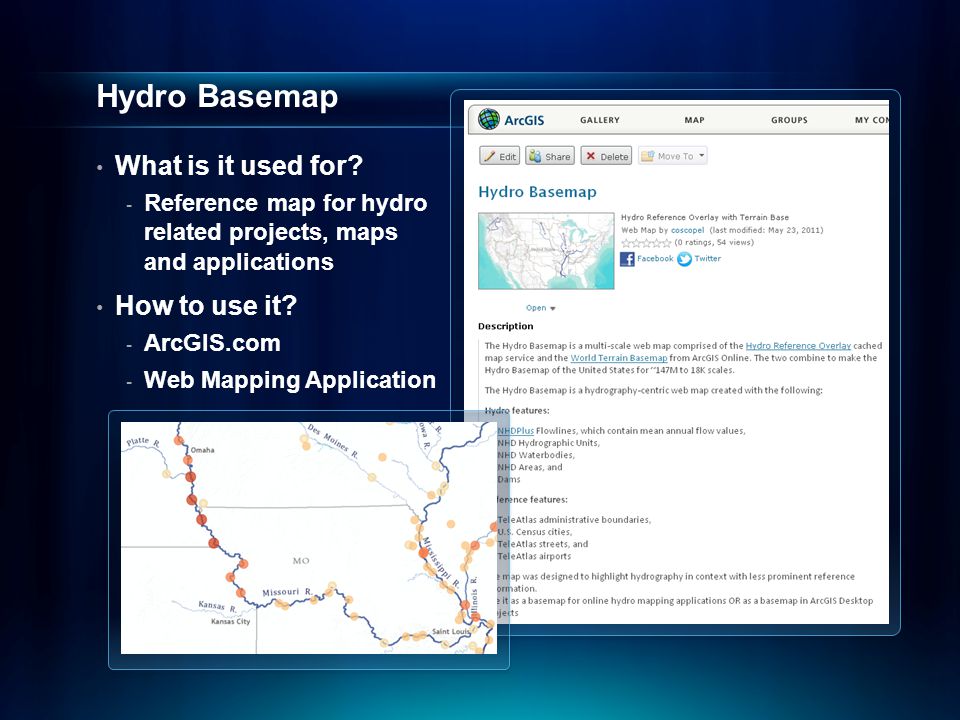 Hydro Basemap What is it used for.
