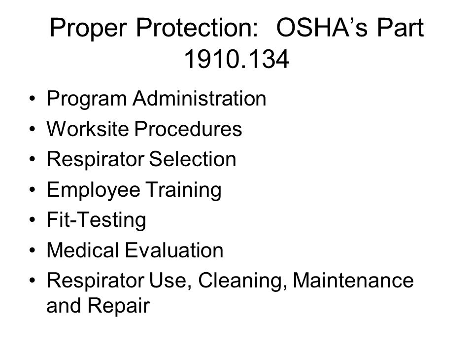 respiratory protection selection Respirator fit-testing after close consideration of all the details pertaining to respirator selection, proper protection will not be provided if the respirator face piece does not fit the wearer properly. respiratory protection selection Respirator fit-testing after close consideration of all the details pertaining to respirator selection, proper protection will not be provided if the respirator face piece does not fit the wearer properly.
