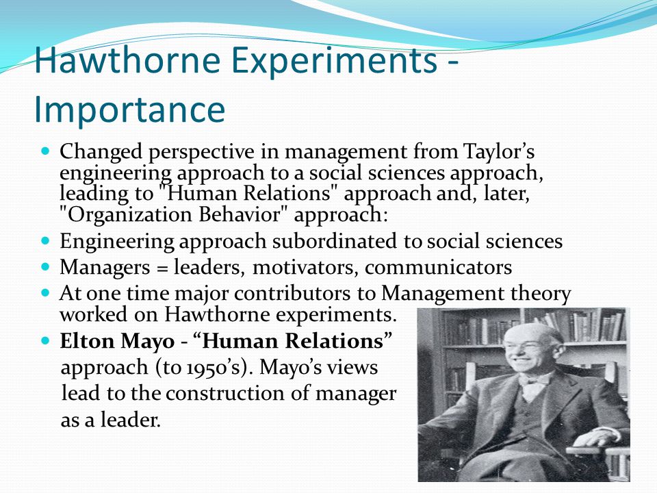 hawthorne studies and human relations