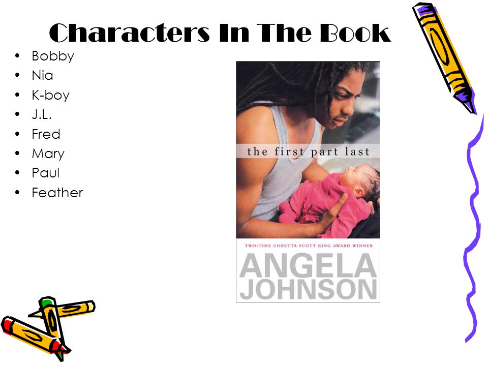 Characters In The Book Bobby Nia K-boy J.L. Fred Mary Paul Feather