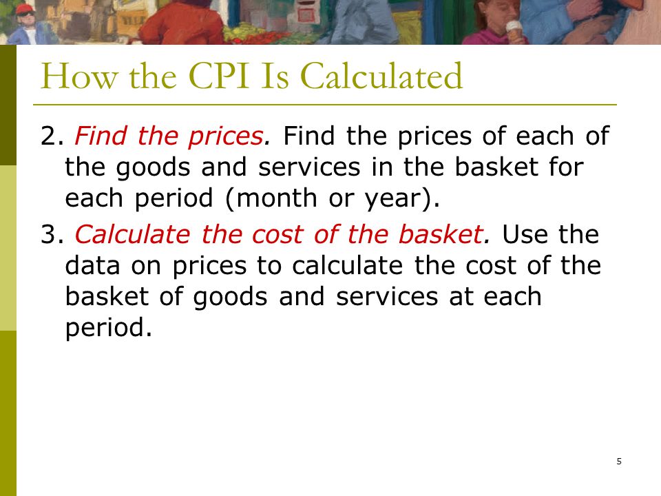 5 How the CPI Is Calculated 2. Find the prices.