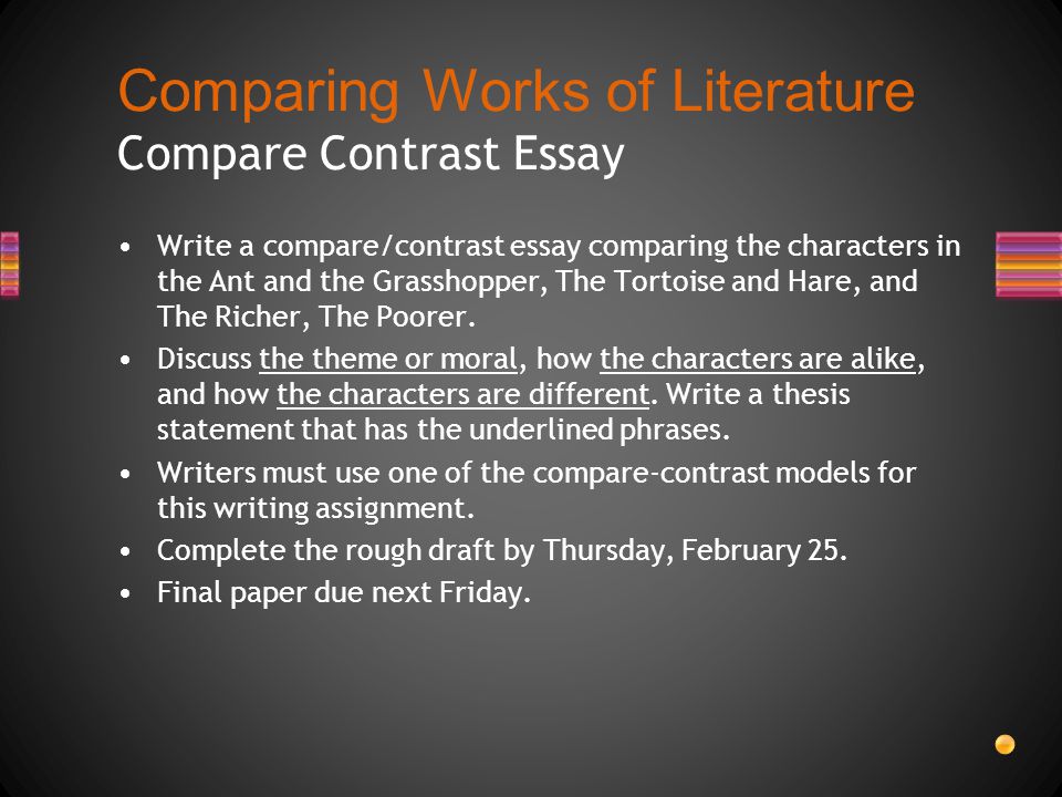 Thesis Statements For Compare And Contrast Essays